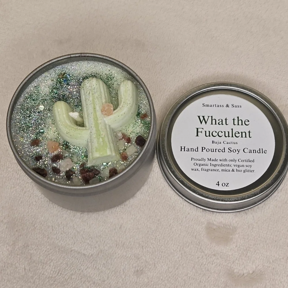 What the Fucculent Hand Poured Soy Candle 4 oz